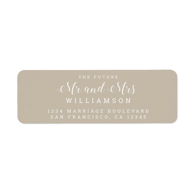 Chic Script Future Mr. Wedding Rücksendeadresse (Vorne)