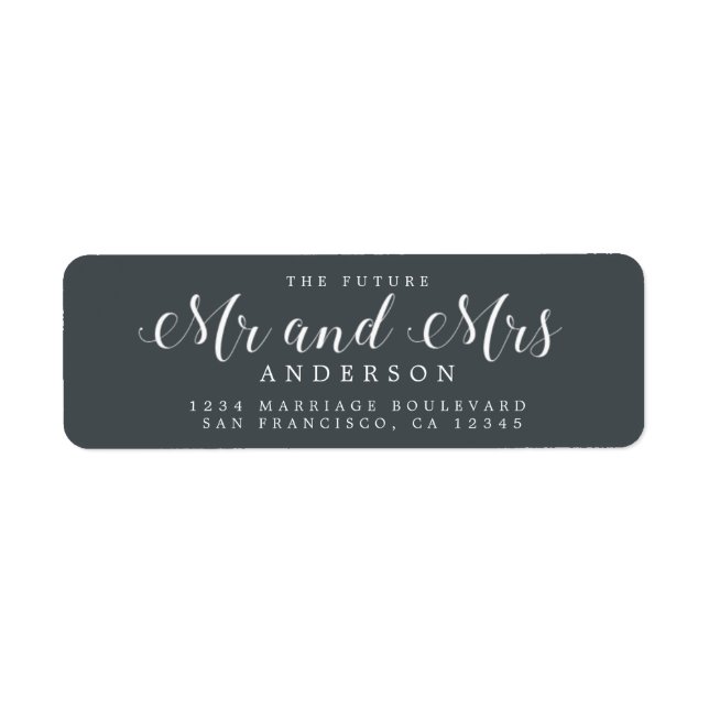 Chic Script Future Mr. Wedding Rücksendeadresse (Vorne)