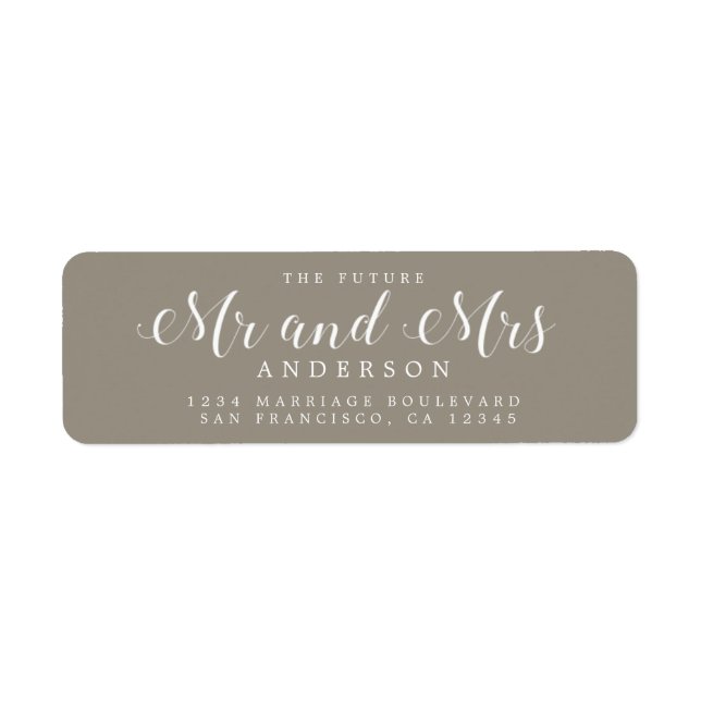Chic Script Future Mr. Wedding Rücksendeadresse (Vorne)