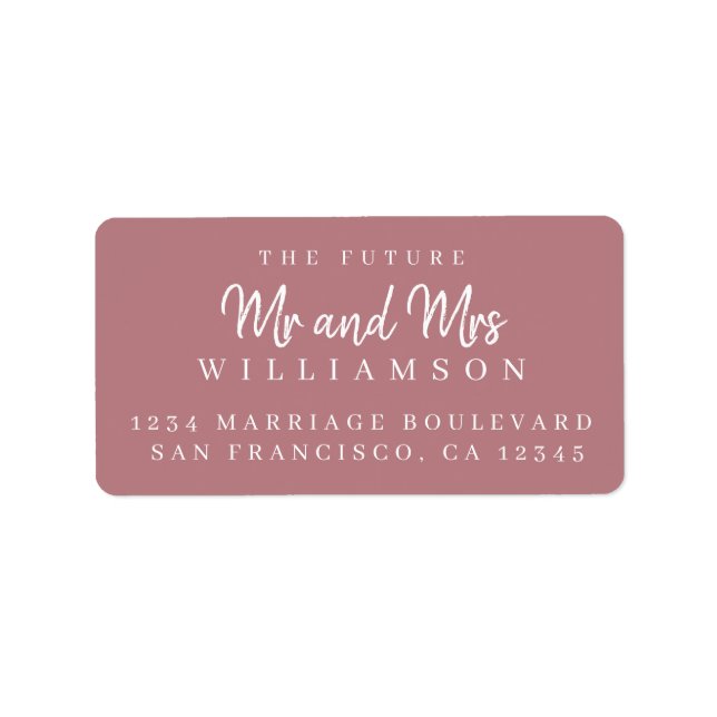 Chic Script Future Mr. Wedding Rücksendeadresse Adressaufkleber (Vorne)