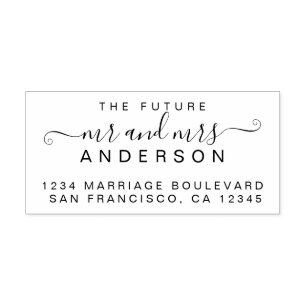 Chic Script Future Mr. Wedding Rücksendeadresse Gummistempel