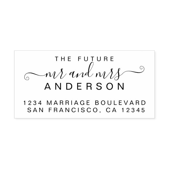 Chic Script Future Mr. Wedding Rücksendeadresse Gummistempel (Prägung)
