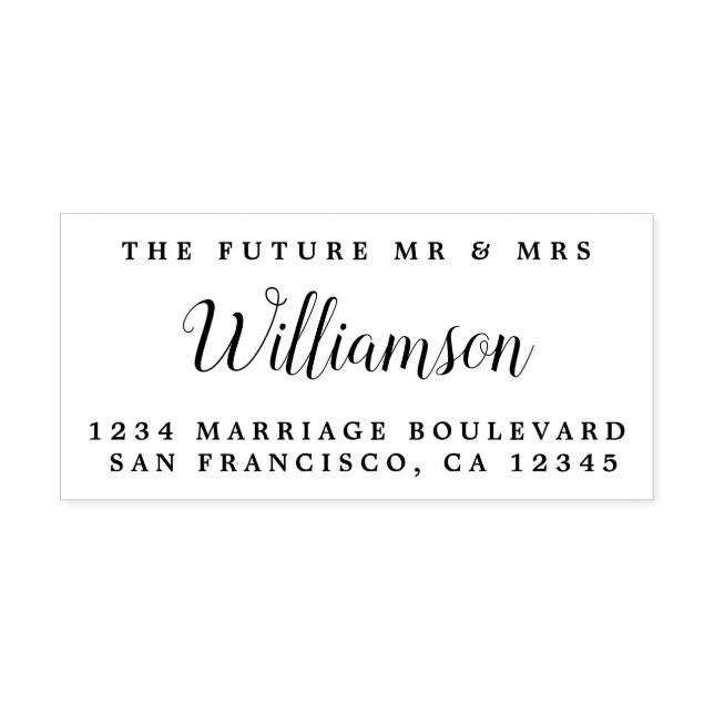Chic Script Future Mr. Wedding Rücksendeadresse Gummistempel (Prägung)