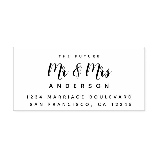Chic Script Future Mr. Wedding Rücksendeadresse Gummistempel (Prägung)