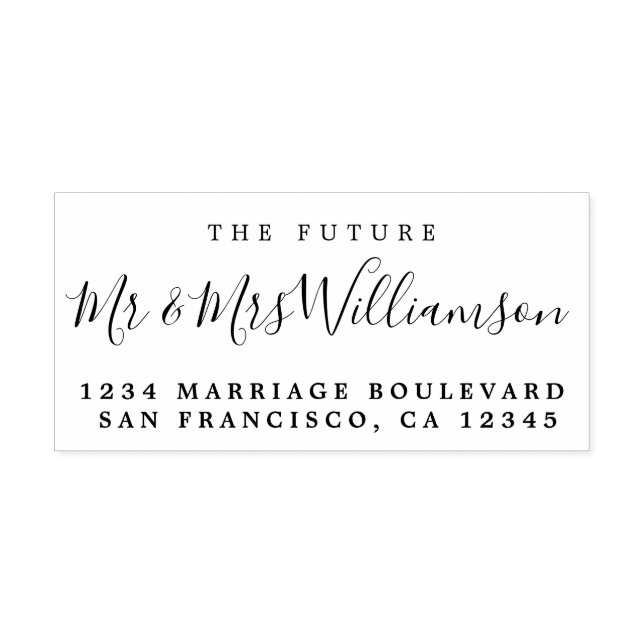 Chic Script Future Mr. Wedding Rücksendeadresse Gummistempel (Prägung)
