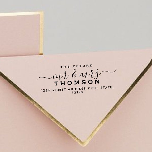 Chic Script Future Mr. Wedding Rücksendeadresse Gummistempel (Von Creator hochgeladen)