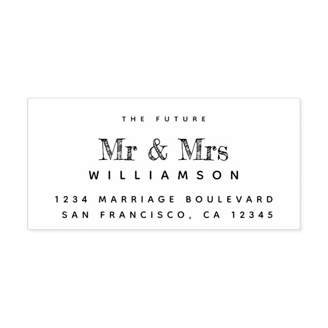 Chic Script Future Mr. Wedding Rücksendeadresse Gummistempel (Prägung)