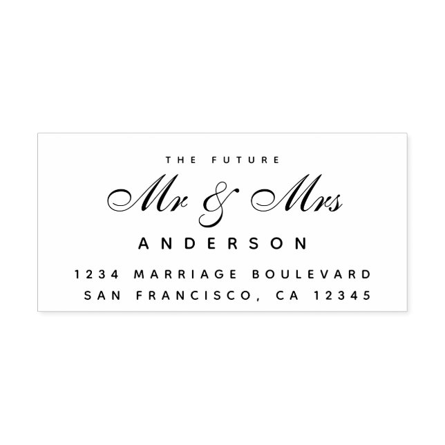 Chic Script Future Mr. Wedding Rücksendeadresse Gummistempel (Prägung)