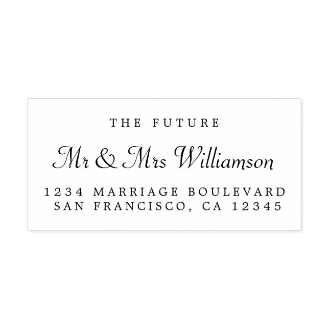 Chic Script Future Mr. Wedding Rücksendeadresse Gummistempel (Prägung)