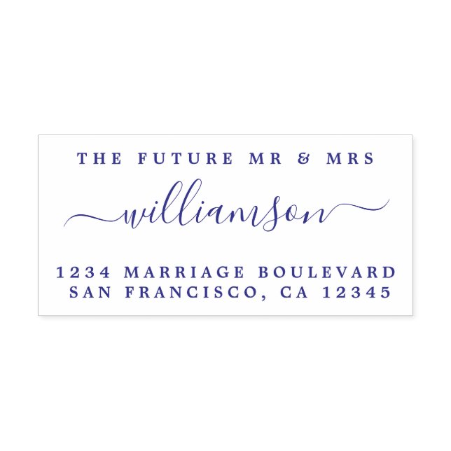 Chic Script Future Mr. Wedding Rücksendeadresse Permastempel (Design)