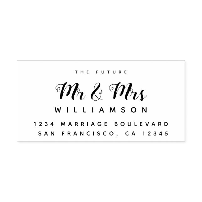 Chic Script Future Mr. Wedding Rücksendeadresse Permastempel (Design)