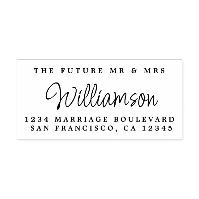 Chic Script Future Mr. Wedding Rücksendeadresse Permastempel (Design)