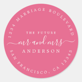 Chic Script Future Mr. Wedding Rücksendeadresse Runder Aufkleber