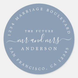 Chic Script Future Mr. Wedding Rücksendeadresse Runder Aufkleber