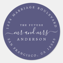 Chic Script Future Mr. Wedding Rücksendeadresse Runder Aufkleber