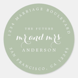 Chic Script Future Mr. Wedding Rücksendeadresse Runder Aufkleber