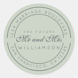 Chic Script Future Mr. Wedding Rücksendeadresse Runder Aufkleber