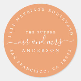 Chic Script Future Mr. Wedding Rücksendeadresse Runder Aufkleber
