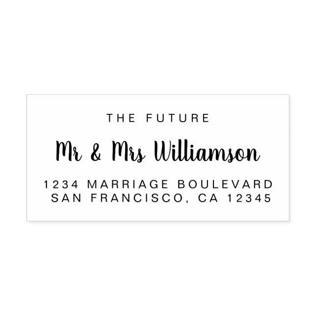 Chic Script Future Mr. Wedding Rücksendeadresse S Permastempel (Design)