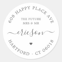 Chic Script Future Mrs. Mr. Rücksendeadresse Weddi