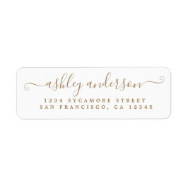 chic Script Gold Ink Name Return Address