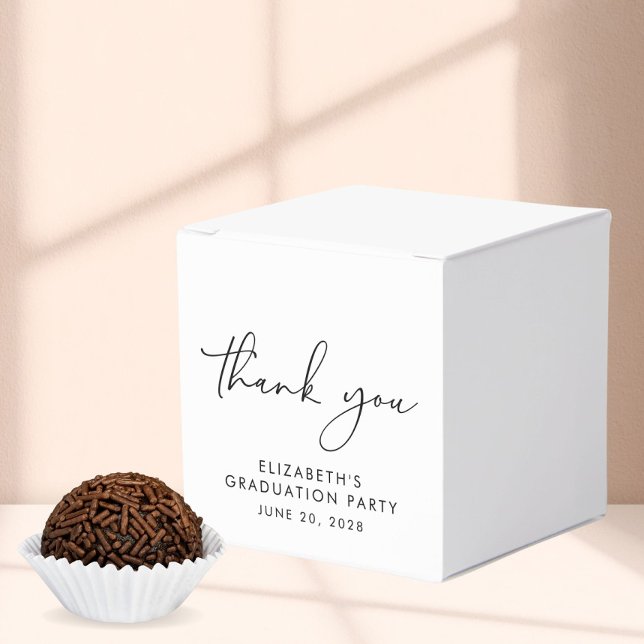 Chic Script Graduation Party Danke Geschenkschachtel (Von Creator hochgeladen)