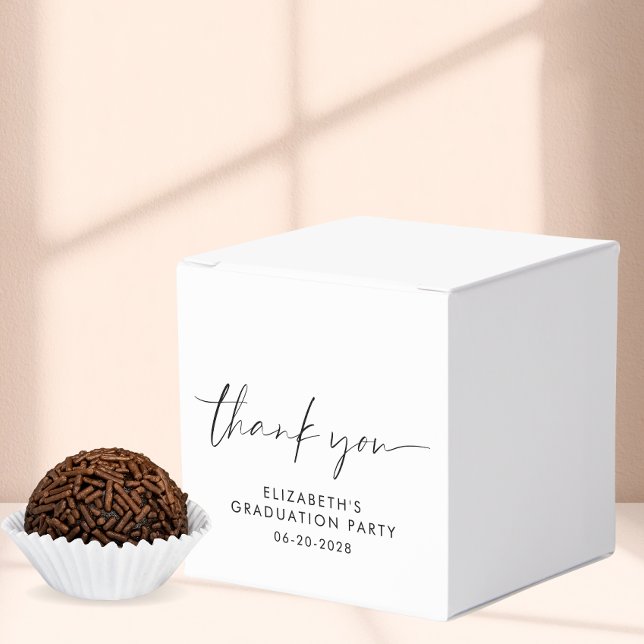 Chic Script Graduation Party Danke Geschenkschachtel (Von Creator hochgeladen)