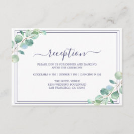 Chic Script Green Foliage Wedding Reception Begleitkarte