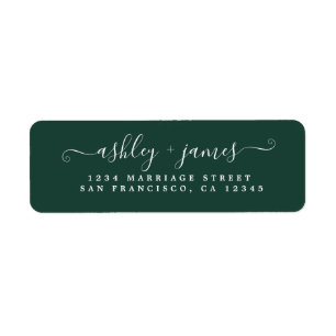 Chic Script Green Wedding Rücksendeadresse