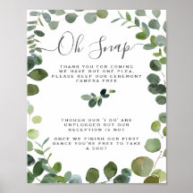 Chic Script Greenery Eucalyptus Unplugged Wedding