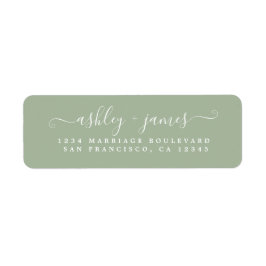 Chic Script Laurel Green Wedding Rücksendeadresse