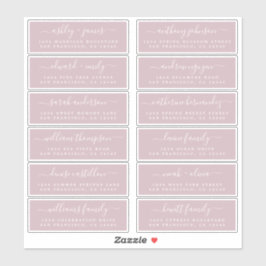 Chic Script Lila Wedding Guest Address Labels