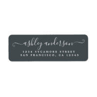 Chic Script Name Off-Black-Rücksendeadresse