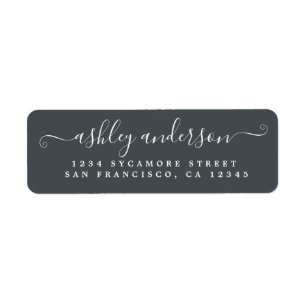 Chic Script Name Off-Black-Rücksendeadresse