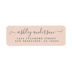 Chic Script Name Pastel Pink Rücksendeadresse