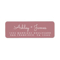 Chic Script Names Dusty Rose Rücksendeadresse