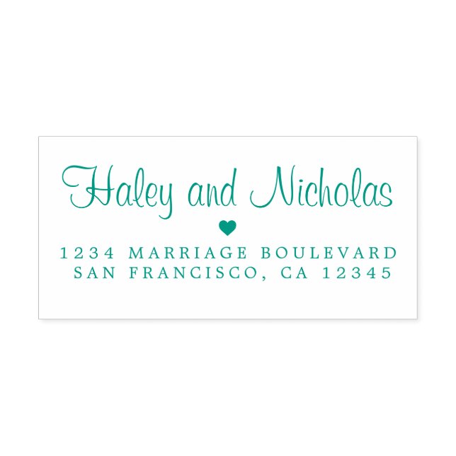 Chic Script Names Green Wedding Rücksendeadresse Permastempel (Design)
