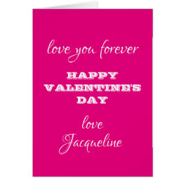 Chic Script Names Hot Rose Valentines Carte de jou