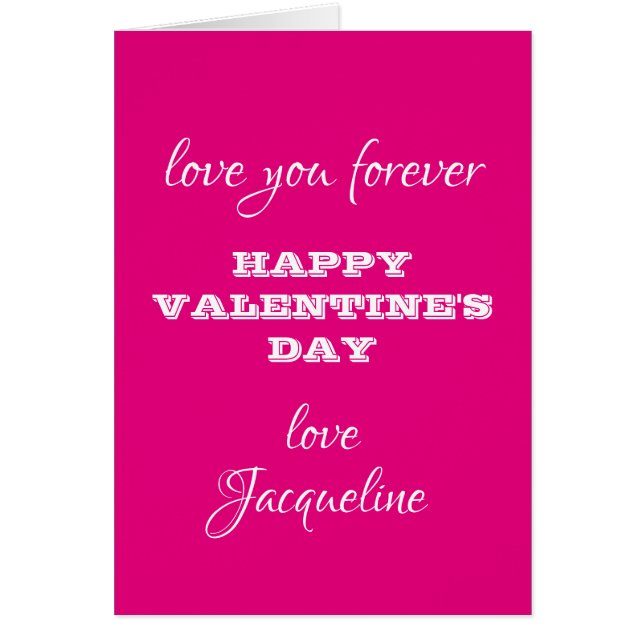 Chic Script Names Hot Rose Valentines Carte de jou (Devant)