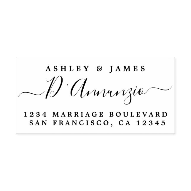 Chic Script Names New Surname Rücksendeadresse Permastempel (Design)