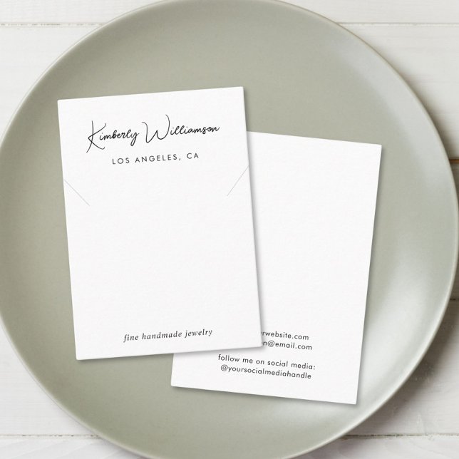 Chic Script Necklace Display Card Visitenkarte (Empower your name in our signature script as your logo and brand identity)
