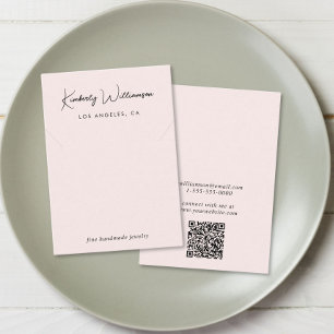 Chic Script Necklace Pink Juwelier Display Card Visitenkarte