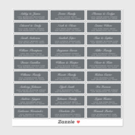 Chic Script Off-Black Wedding Guest Address Labels