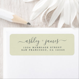 Chic Script Pastel Green Wedding Rücksendeadresse