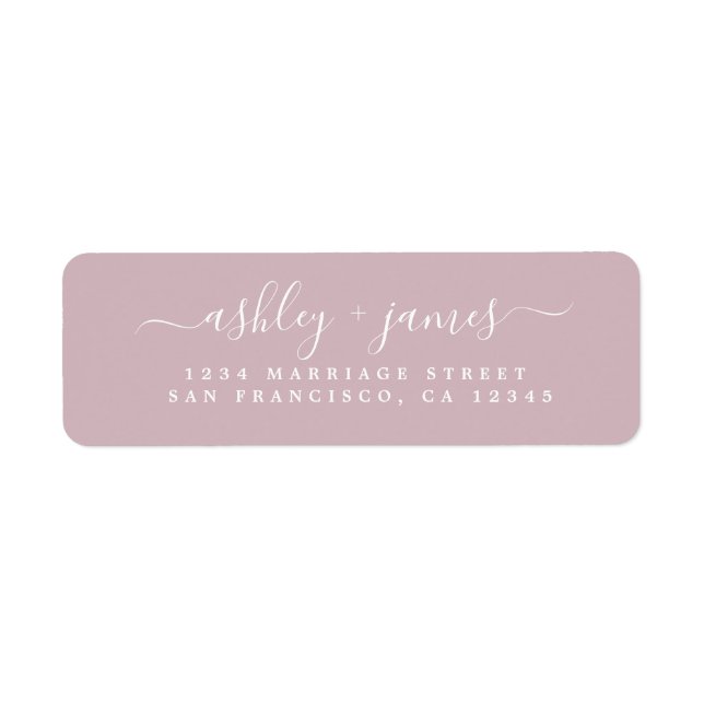 Chic Script Pastel Lila Wedding Rücksendeadresse (Vorne)