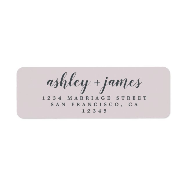 Chic Script Pastel Lila Wedding Rücksendeadresse (Vorne)
