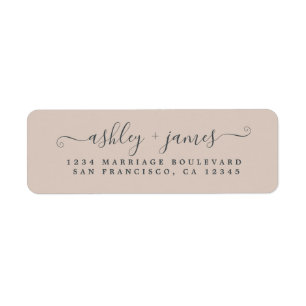 Chic Script Pastel Lila Wedding Rücksendeadresse