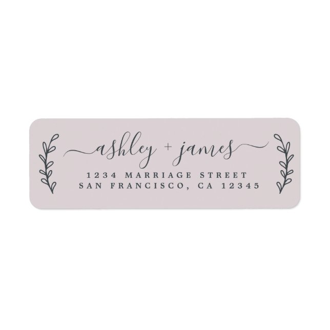 Chic Script Pastel Lila Wedding Rücksendeadresse (Vorne)