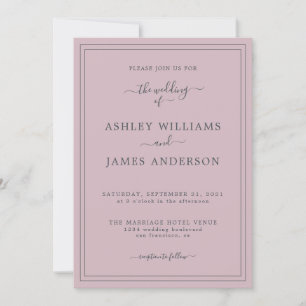 Chic Script Pastel Purple Faire-part de mariage