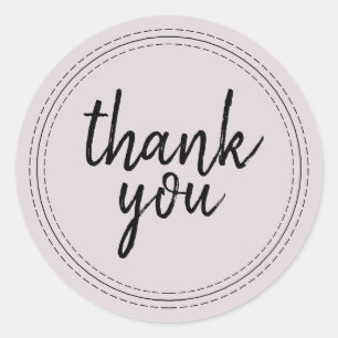 Chic Script Pastel Purple Merci Étiquette cadeau